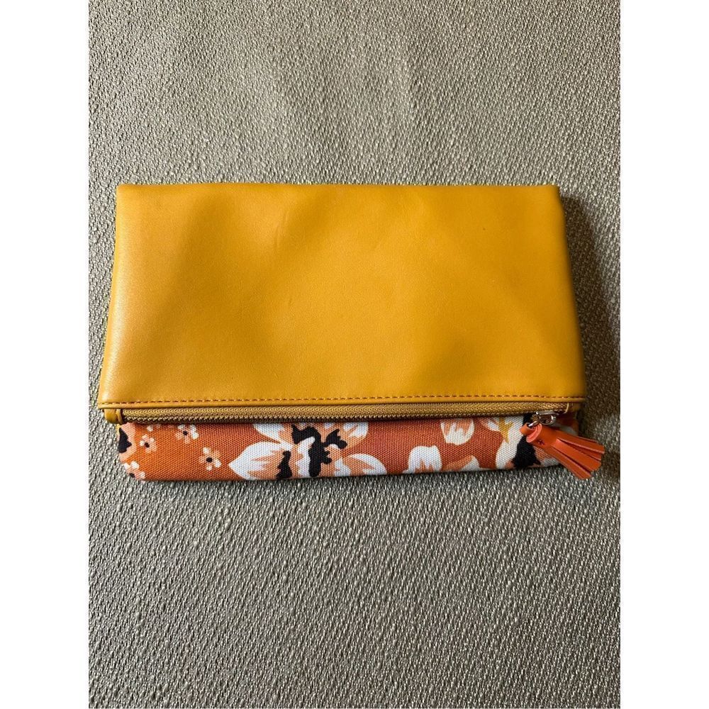 Rachel Pally Reversible Fold Over Clutch Purse Bag in Bloom Orange Floral